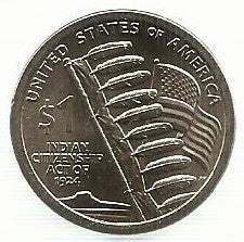 USA - 1 Dolar 2024 (Km# ..) Lei cidadania Indiana