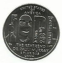 USA - 25 Cents 2024 (Km# ..) Rev. Dr. Pauli Murray