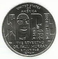 USA - 25 Cents 2024 (Km# ..) Rev. Dr. Pauli Murray