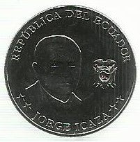 Equador - 25 Centavos 2023 (Km# 135) Jorge Icaza