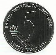 Equador - 5 Centavos 2023 (Km# 131) Isidro Ayora