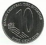Equador - 10 Centavos 2023 (KM# 133) Jaime Roldos