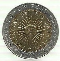 Argentina - 1 Peso 2009 (Km# 112.1)