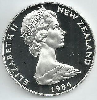 Nova Zelandia - 1 Dolar 1984 (Km# 54a) Prata Proof