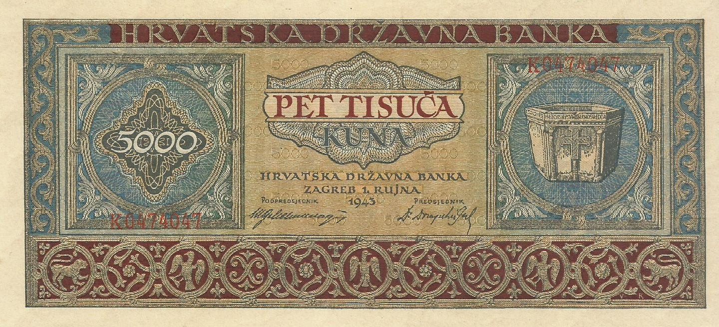 Croacia - 5000 Kuna 1943 (# 13a)