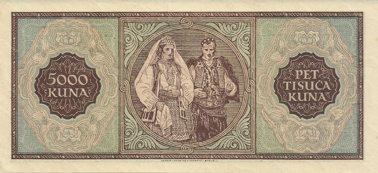 Croacia - 5000 Kuna 1943 (# 13a)