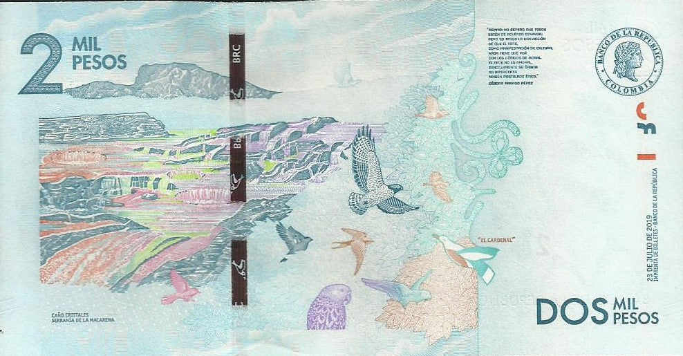 Colombia - 2000 Pesos 2019 (# 458)
