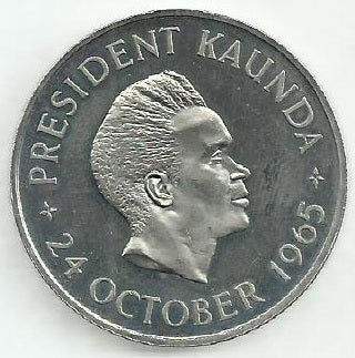 Zambia - 5 Shillings 1965 (Km# 4) Dia Independencia Zambia