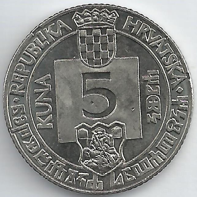 Croacia - 5 Kuna 1994 (Km# 24) 500º Anivº Breviário SENJ