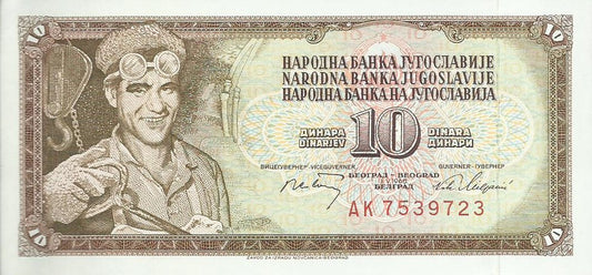 Jugoslavia - 10 Dinara 1968 (# 82b)