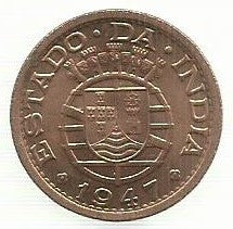 India Portuguesa - 1 Tanga 1947 (Km# 24)
