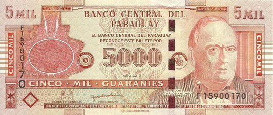 Paraguai - 5000 Guaranies 2010 (# 223c)