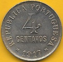 Portugal - 4 Centavos 1917 (Km# 566)