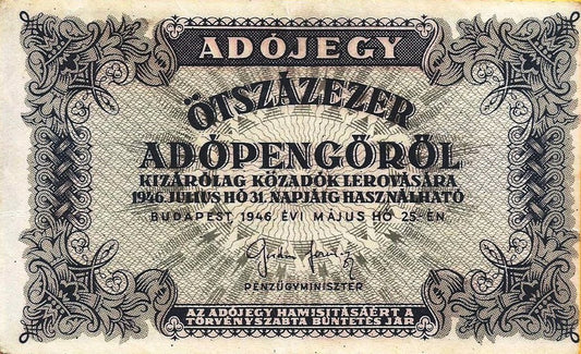 Hungria - 500000 Adopengo 1946 (# 139a)