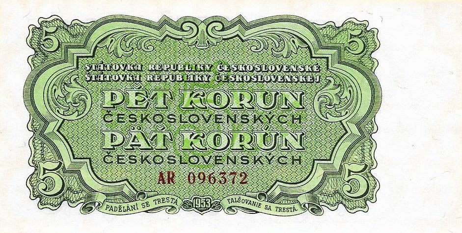 Checoslovaquia - 5 Koruny 1953 (# 80b)