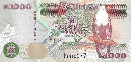 Zambia - 1000 Kwacha 1992 (# 40a)