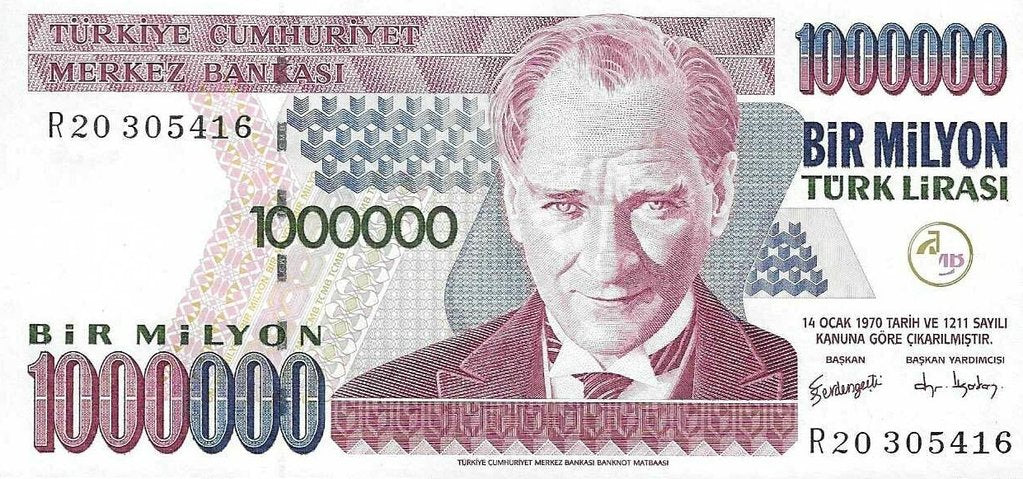 Turquia - 1000000 Liras 2002 (# 213)