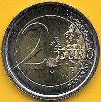 Itália - 2 Euro 2015 (Km# 382) 30 Anos Bandeira