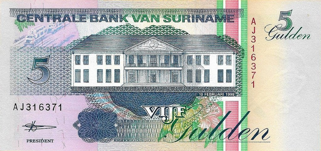 Suriname - 5 Gulden 1998 (# 136b)