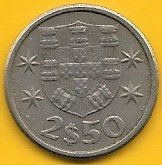 Portugal - 2$50 1963 (Km# 590)