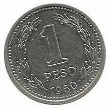 Argentina - 1 Peso 1960 (Km# 57)