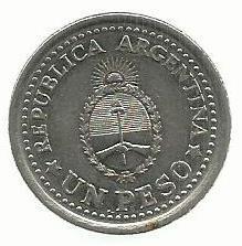Argentina - 1 Peso 1960 (Km# 58) Revolução Maio