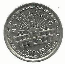 Argentina - 1 Peso 1960 (Km# 58) Revolução Maio