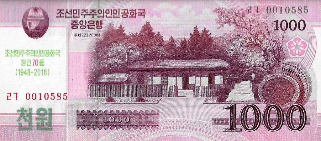 Coreia Norte - 1000 Won 2018 (# Cs21)