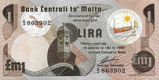 Malta - 1 Lira 1979 (# 34a)