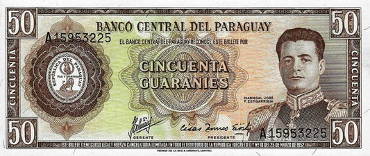 Paraguai - 50 Guaranies 1963 (# 197b)