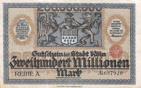 Alemanha - 200000000 Marcos 1923 (# Nl)