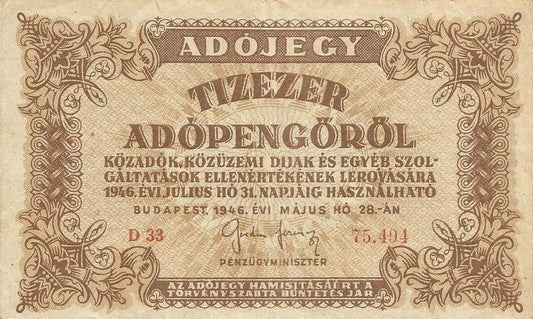 Hungria - 10000 Adopengo 1946 (143a)