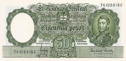 Argentina - 50 Pesos 1955 (# 271)