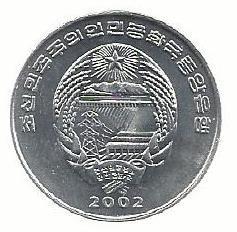 Coreia Norte - 1/2 Chon 2002 (Km# 184) Orangotango