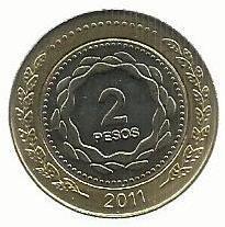 Argentina - 2 Pesos 2011 (Km# 165) Revolução Maio