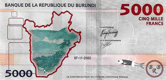 Burundi - 5000 Francos 2022 (# 58a)