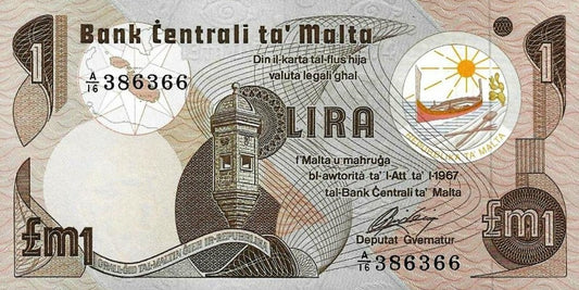 Malta - 1 Lira 1979 (# 34b)