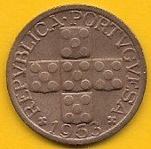 Portugal - XX Centavos 1953 (Km# 584)