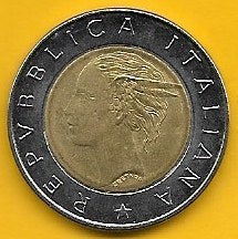 Itália - 500 Liras 1992 (Km# 111)