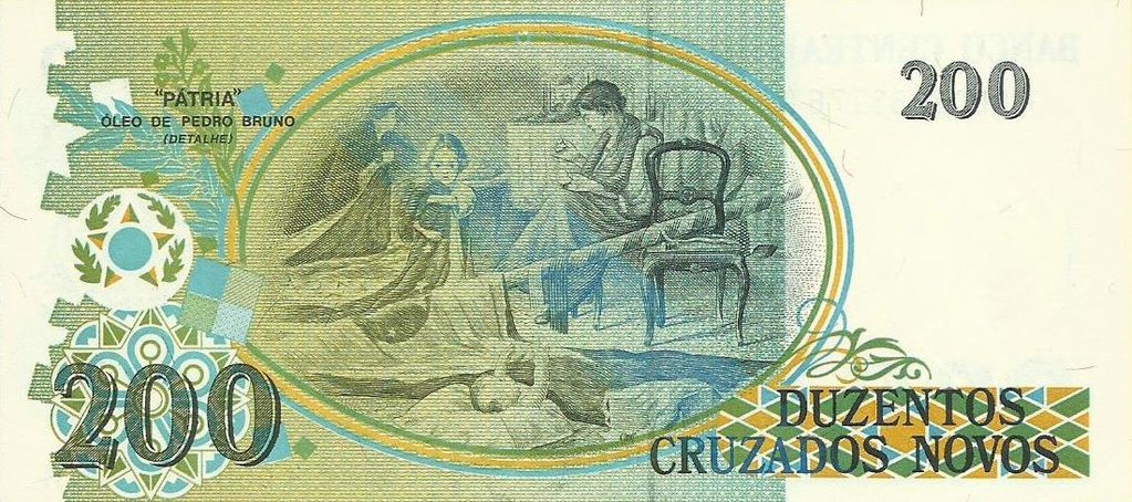 Brasil - 200 Cruzeiros 1990 (# 225b) Substituição
