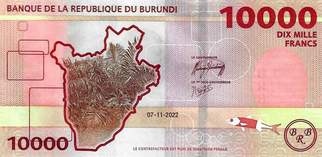 Burundi - 10000 Francos 2022 (# 59d)