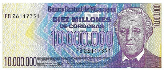 Nicaragua - 10000000 Cordobas 1990 (# 166)