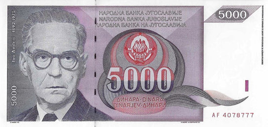 Jugoslavia - 5000 Dinara 1991 (# 111)