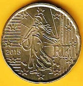 França - 20 Centimos 2015 (Km# 1411)