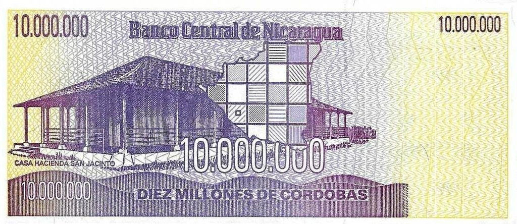 Nicaragua - 10000000 Cordobas 1990 (# 166)