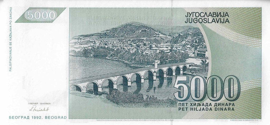 Jugoslavia - 5000 Dinara 1992 (# 115)