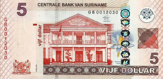 Suriname - 5 Dolares 2012 (# 162b)