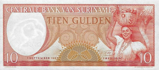 Suriname - 10 Gulden 1963 (# 121b)
