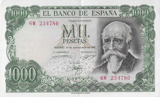 Espanha - 1000 Pesetas 1971 (# 154)