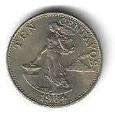 Filipinas - 25 Centavos 1964 (Km# 189)